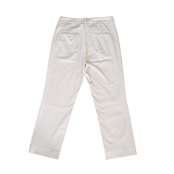 Max Mara Off White Corduroy Straight Leg Mid Rise Cropped Pants - Picture 3 of 11